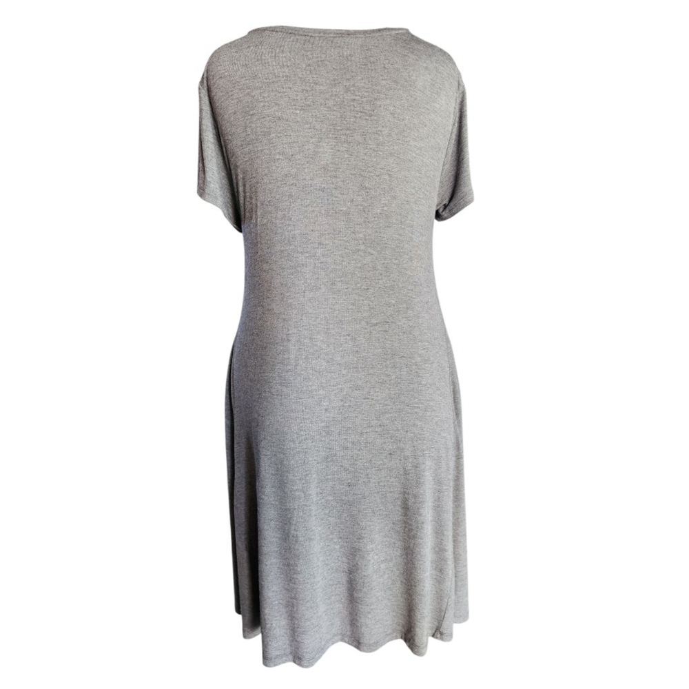 Style & Co Essential Swing Dress Mid Heather Grey Large NWT Scoop Neck Stretch - Picture 4 of 10